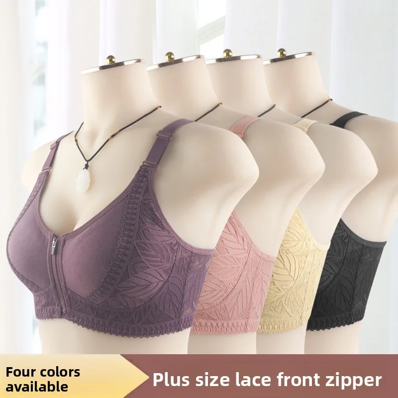 Wirefree Bra Comfort - Reggiseno con cerniera frontale, taglie forti,