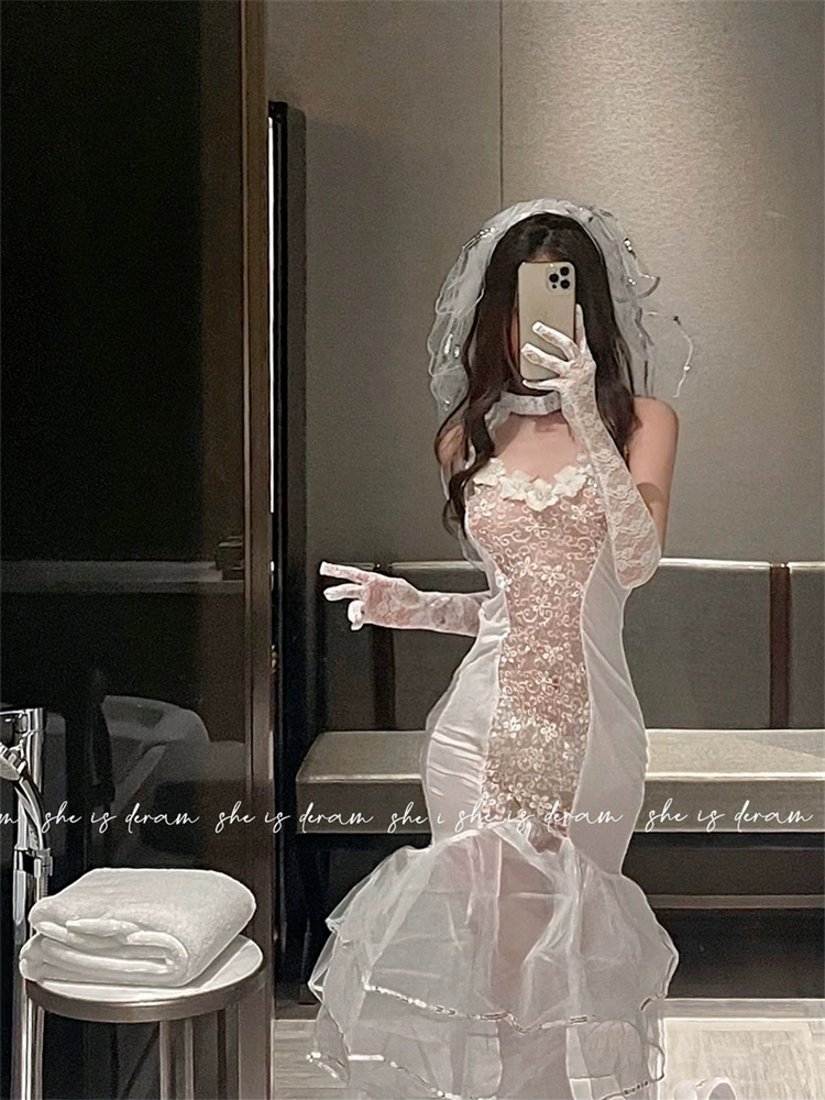 Plus Qunque Sexy Women Bride C - Lace Bralette Set recensione e prezzo